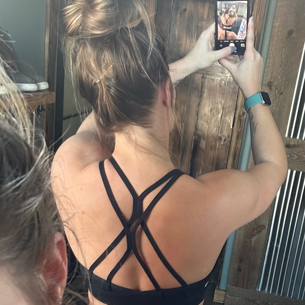 Strappy sports bra